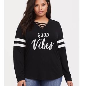 “Good Vibes” Lattice Football Hoodie